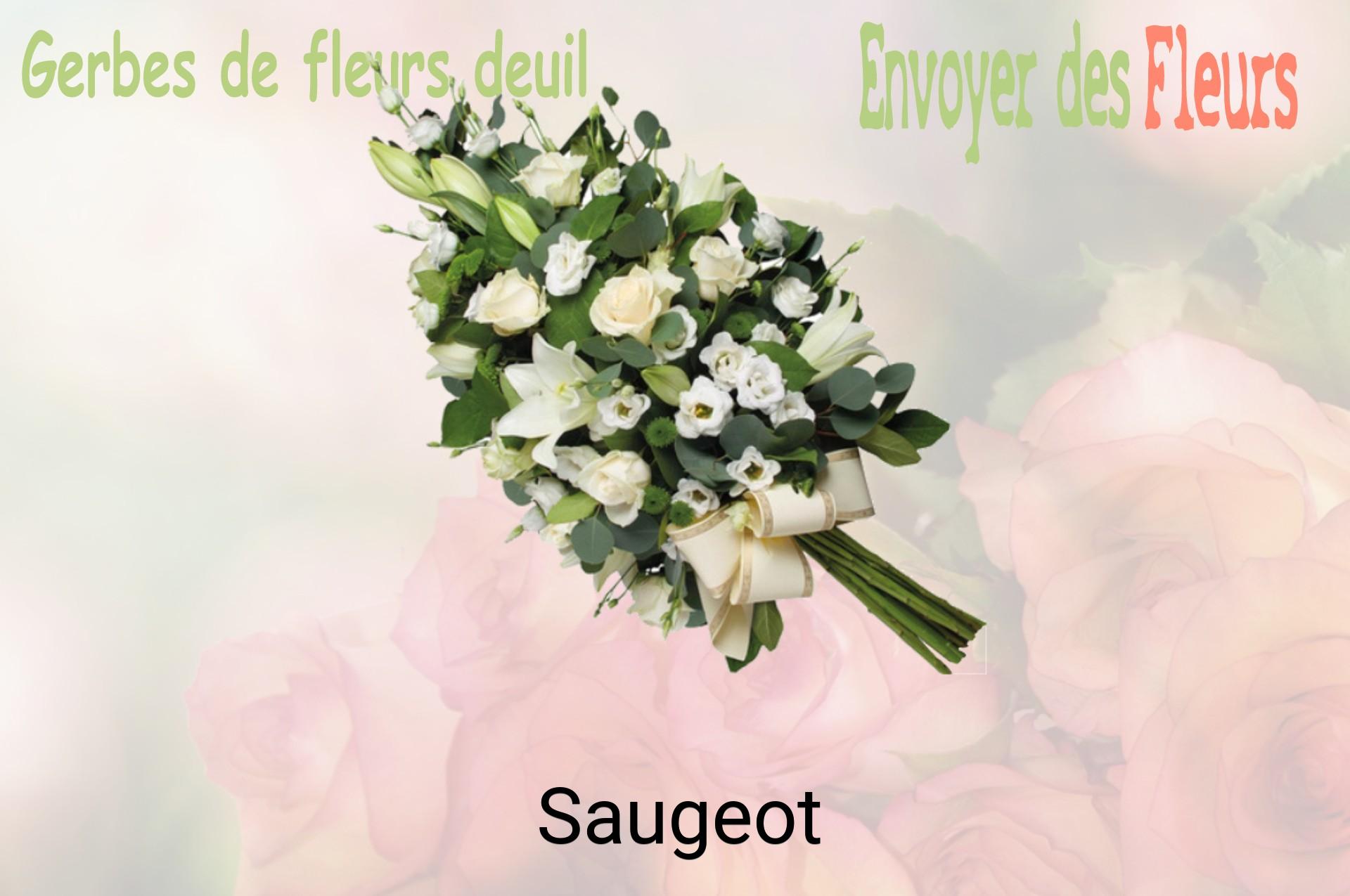 Gerbe de fleurs de deuil livrée à Saugeot